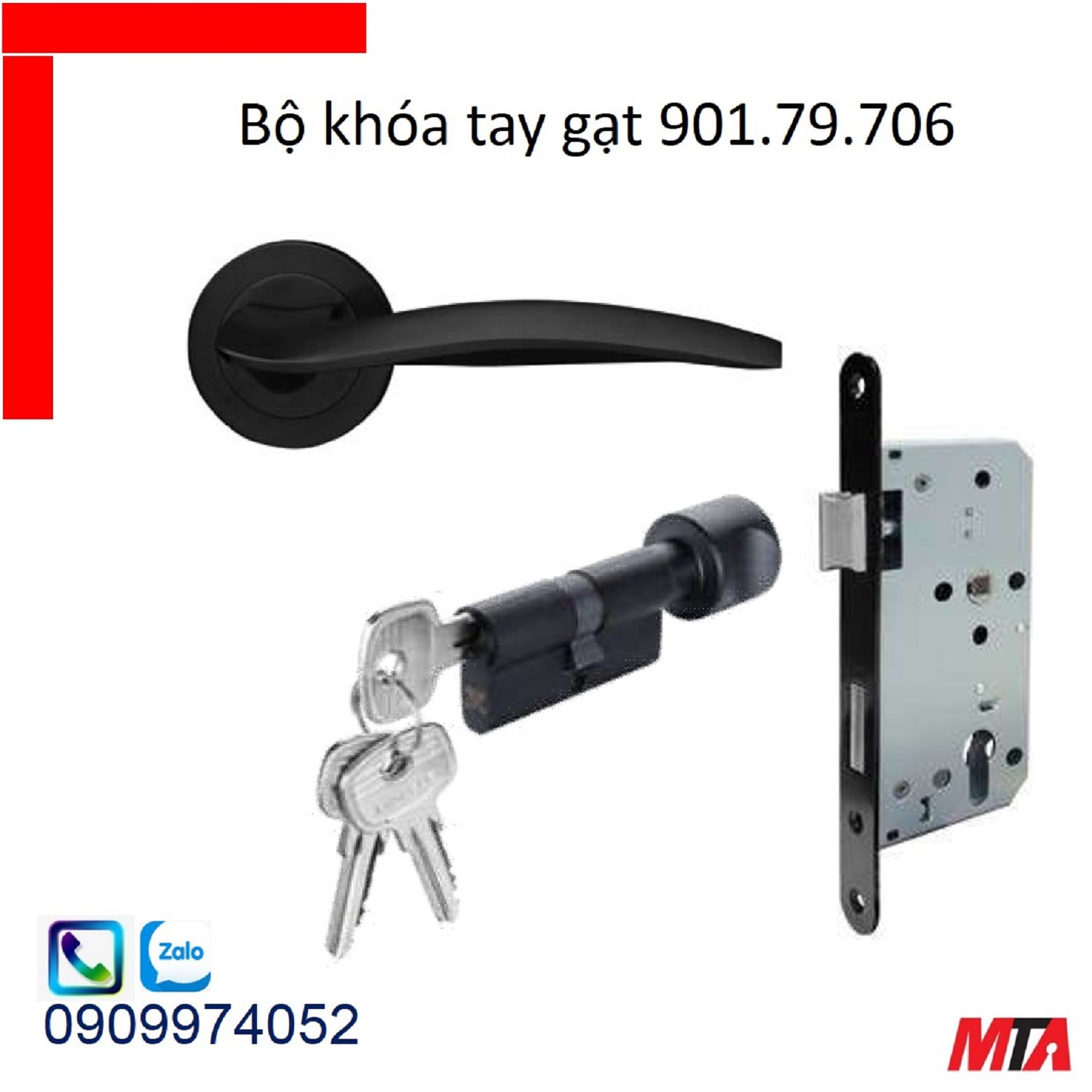 khóa cửa hafele bộ khóa tay gạt mạ đen mờ cho cửa phòng chiều dài tay 128mm