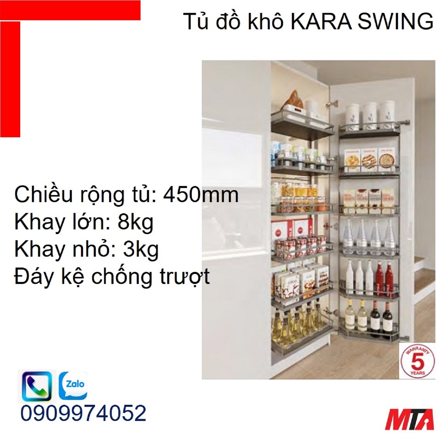 Phụ kiện tủ bếp KOSMO KARA SWING 548.65.842 tủ rộng 450mm